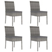 Garden Dining Chairs 2 pcs Poly Rattan Black