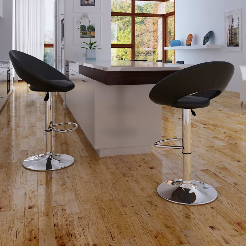Bar Stools 2 pcs White Faux Leather