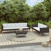 3 Piece Garden Lounge Set with Cushions Poly Rattan Black