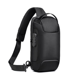 Waterproof USB Anti-theft Bag Men Oxford Crossbody Shoulder Bag Sling Multifunction Short Travel Messenger Chest Pack
