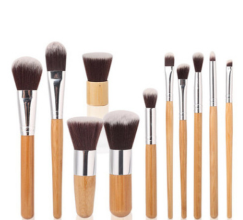 Bamboo Handle Makeup Brush Suit Bamboo Pole With Sack Top Quality