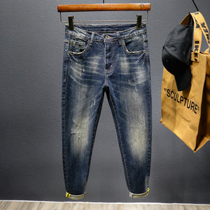 Retro Jeans Men's Slim Straight Stretch Pants