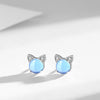 Aqua Blue Cat Small Earrings