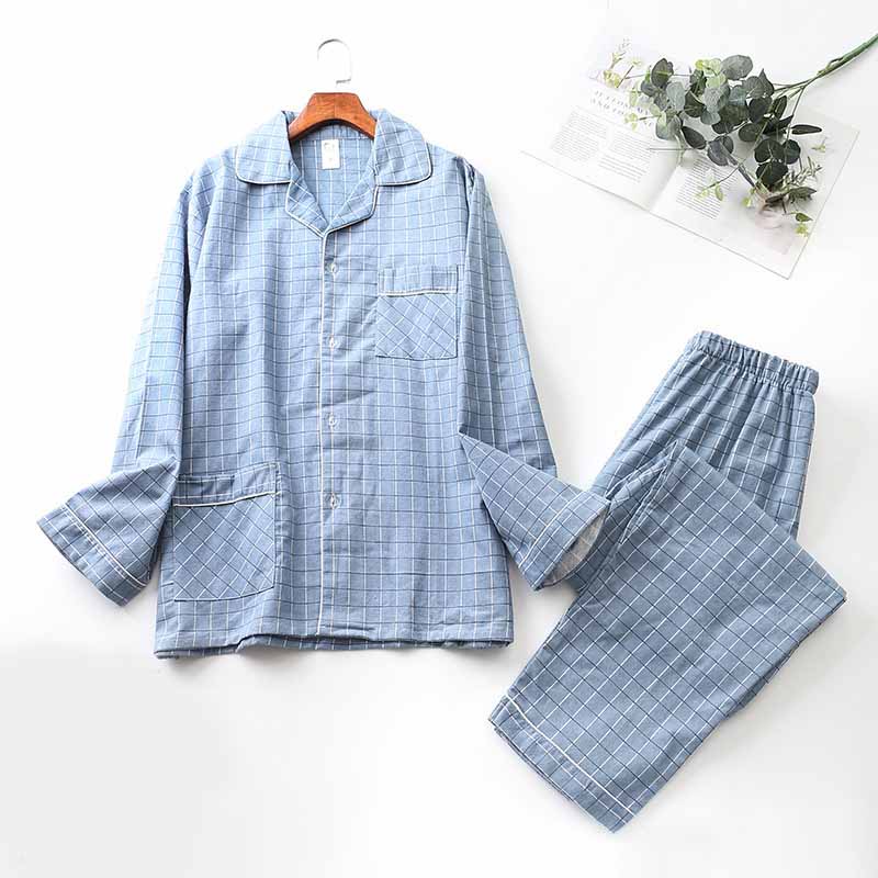 Brushed Cloth Long-sleeved Lapel Pajama Set