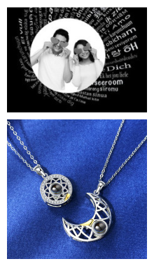 Couple Projection Necklace Sun Moon Customization