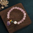 Prosperous Peach Blossom Business Hibiscus Crystal Chinese Style Bracelet