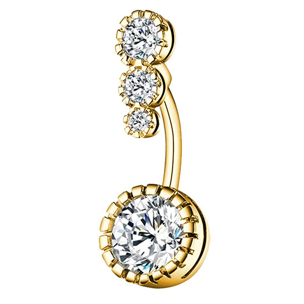 Fashion Simple Zircon Belly Button Button