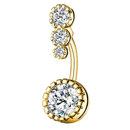 Fashion Simple Zircon Belly Button Button