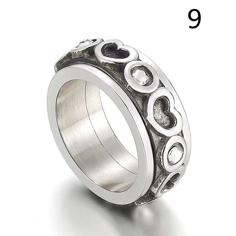 Heart-shaped Diamond-studded Index Finger Ring For Men And Women