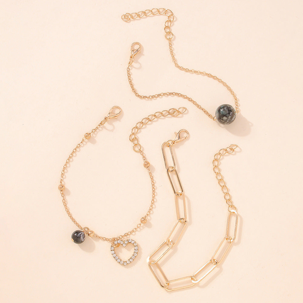 Personalized Creative Heart-shaped Pendant Chain Bracelet