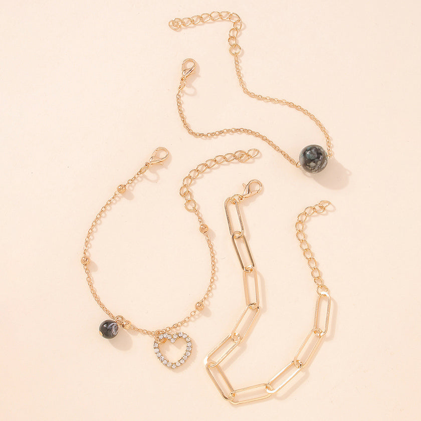 Personalized Creative Heart-shaped Pendant Chain Bracelet