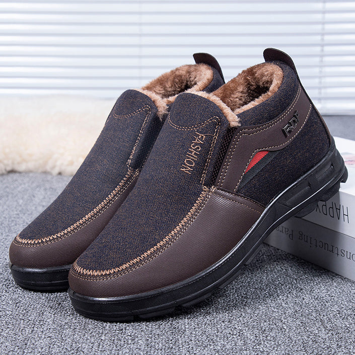 Old Beijing Cloth Shoes Men's Cotton Shoes Keep Warm And Velvet