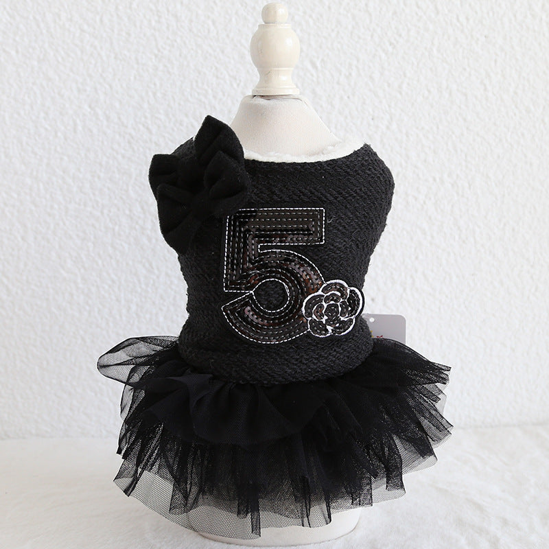 Double Bow Cotton Skirt Teddy Dog Clothes