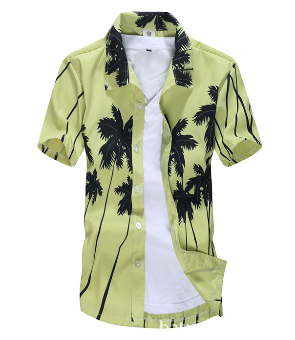 Summer beach shirt men's casual loose short-sleeved shirt