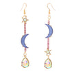 Ladies Blue Moon Star Earrings