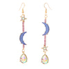 Ladies Blue Moon Star Earrings