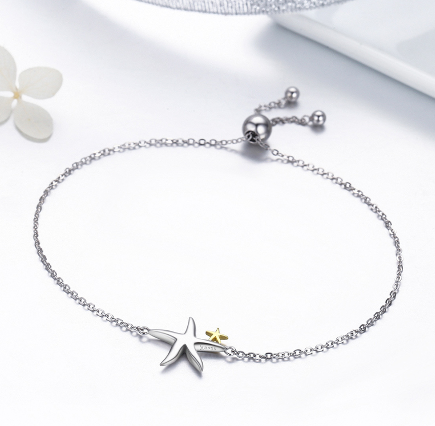 Silver Ziyun New Sea Star Ladies Bracelet Sterling Silver S925 Platinum Bracelet Jewelry SCB025