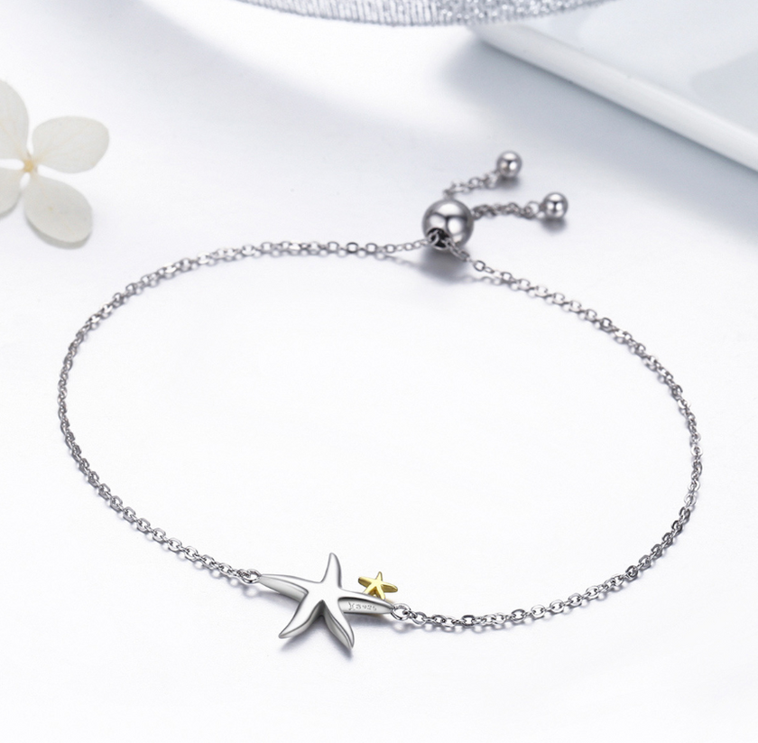 Silver Ziyun New Sea Star Ladies Bracelet Sterling Silver S925 Platinum Bracelet Jewelry SCB025