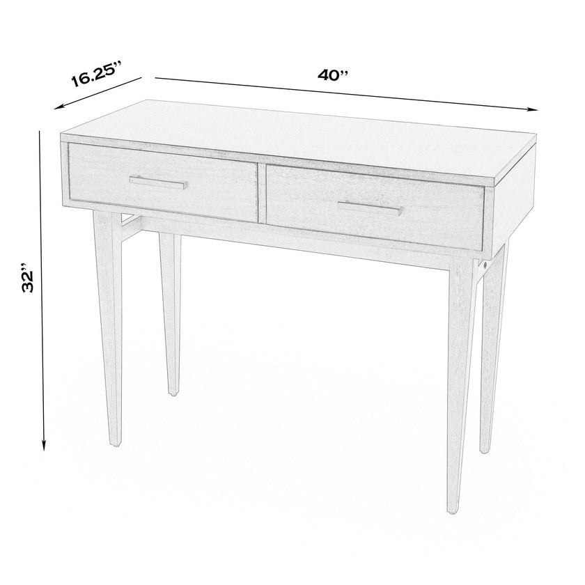 Lavery Cottage White Console Table with Storage - White