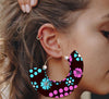 Handmade printed exaggerated earrings