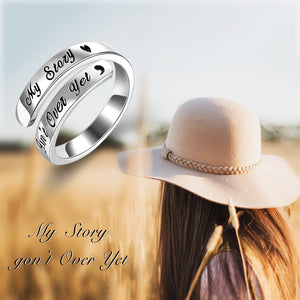 925 Sterling Silver My Story Isn't Over Yet Simple Semicolon Rings for Women Girls