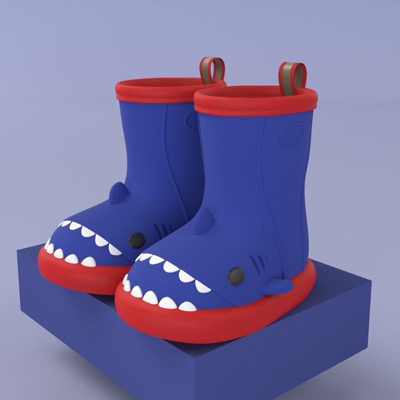 Waterproof Shoes Safety Rubber Shark Slippers Kids Rain Boots