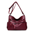 Casual soft leather diagonal bag