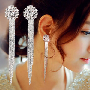 Long tassel earrings hypoallergenic crystal earrings
