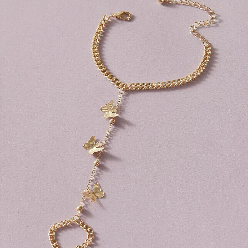 Butterfly Pendant Chain Link Bracelet