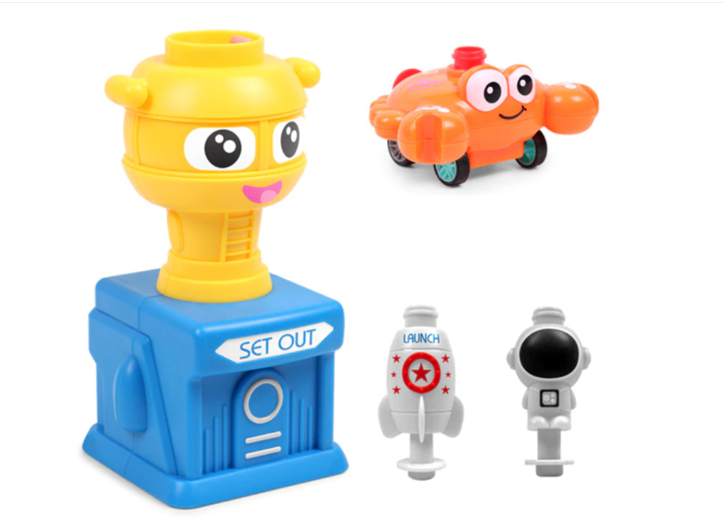 Power Balloon Launch Tower Toy Puzzle Fun Education Inertia Air Power Balloon Car Science Experimen Toy for Children Gift