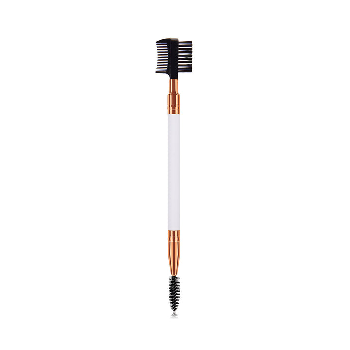 Single double-ended makeup brush and eyelash brush