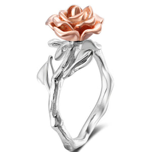 Electroplated two-tone rose ring