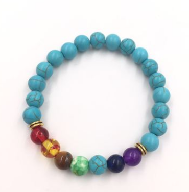 Agate molten rock 8mm energy volcanic stone chakra colorful beads bracelet string