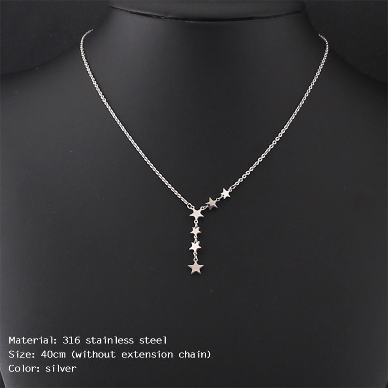 Cross Bead Necklace Clavicle Chain Gold