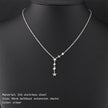 Cross Bead Necklace Clavicle Chain Gold