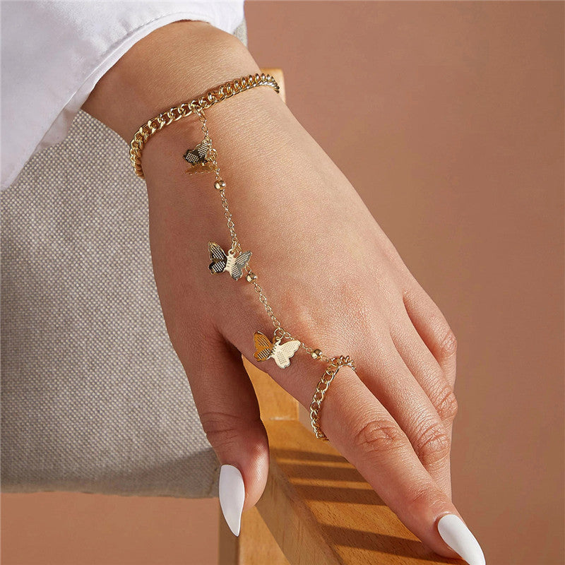 Butterfly Pendant Chain Link Bracelet