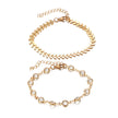 Anklet Popular Double Crystal Fishbone Chain