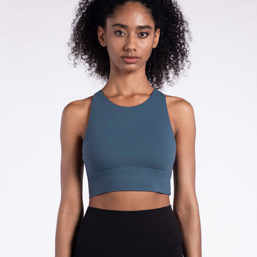 Underwear Strappy Longline Yoga Bras Supportive Round Neck Gym Tops