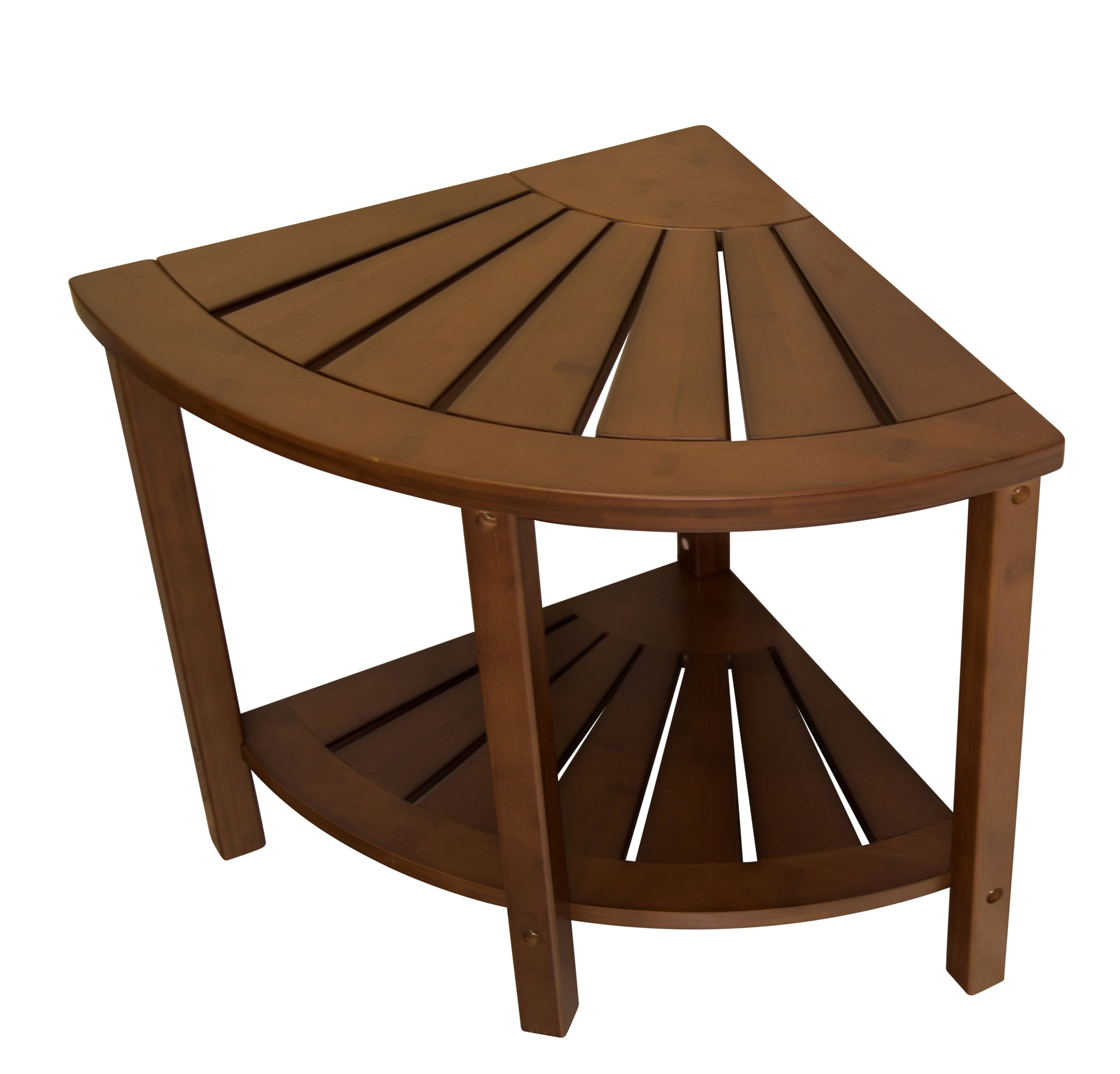 Eccostyle Solid Bamboo Spa Style Corner Bench - Caramel