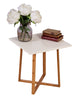 Eccostyle Solid Bamboo Frame Square End Table - White