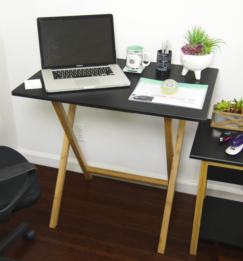 Eccostyle Bamboo Frame Folding Desk - Black