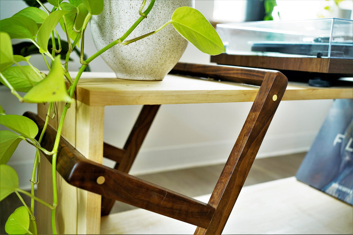 Minimalist Credenza with Brass Inlay