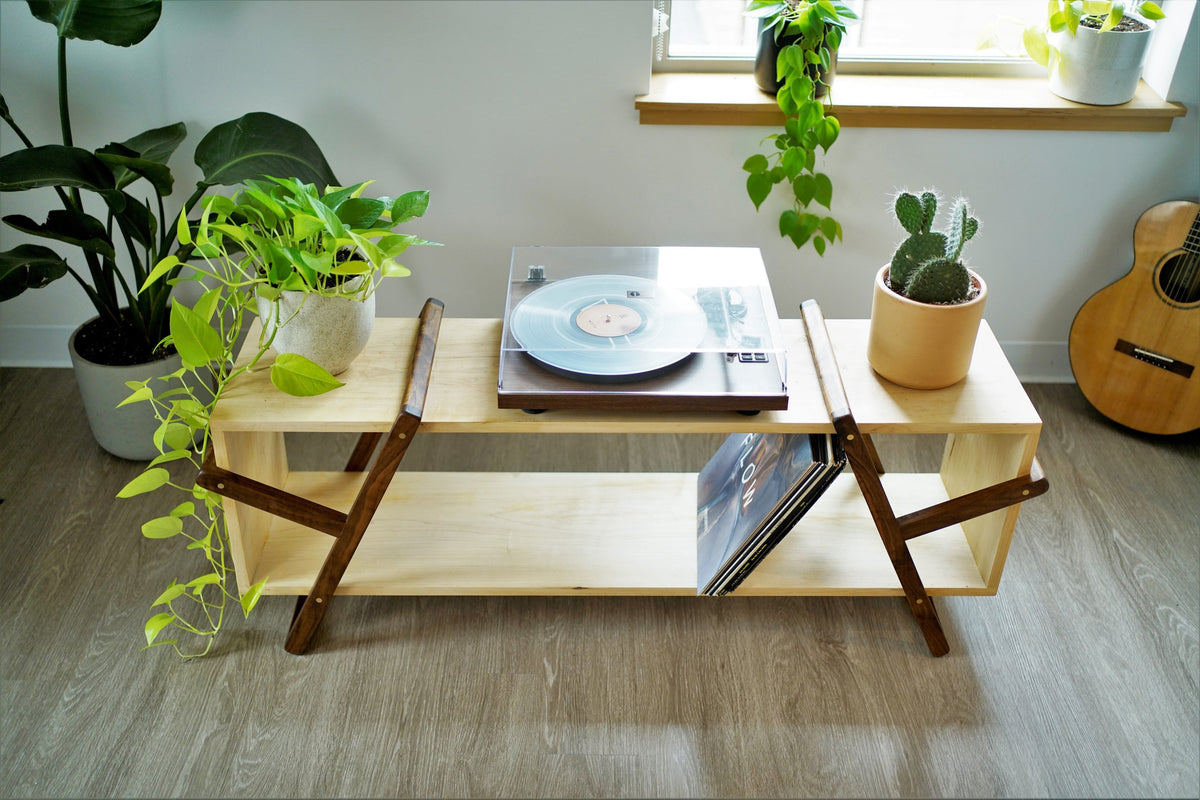 Minimalist Credenza with Brass Inlay