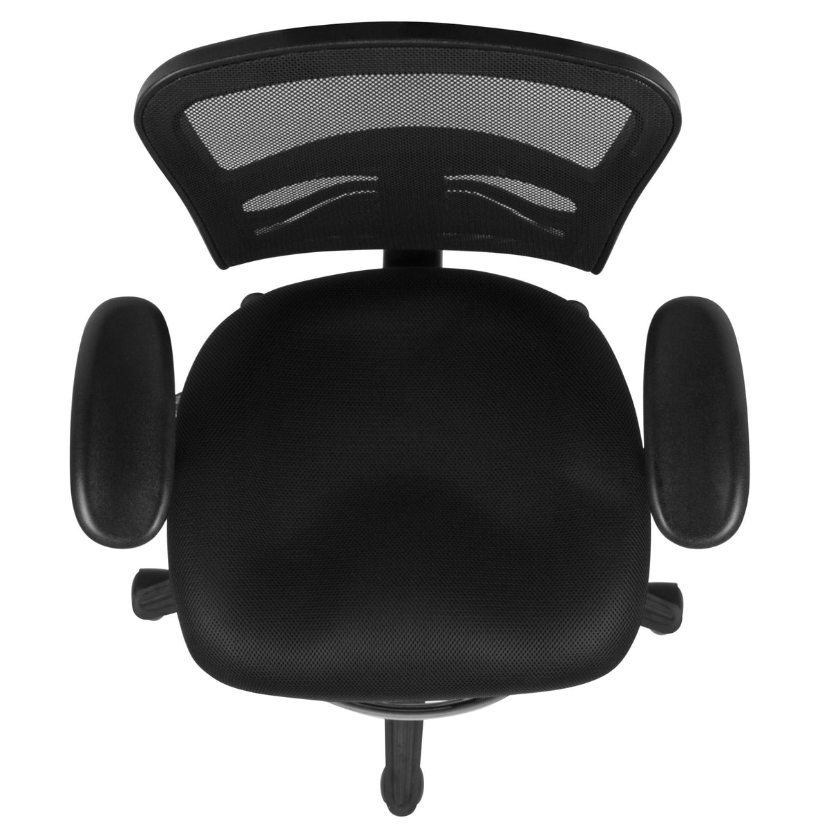 Mid-Back Black Mesh Ergonomic Drafting Chair with Adjustable Chrome