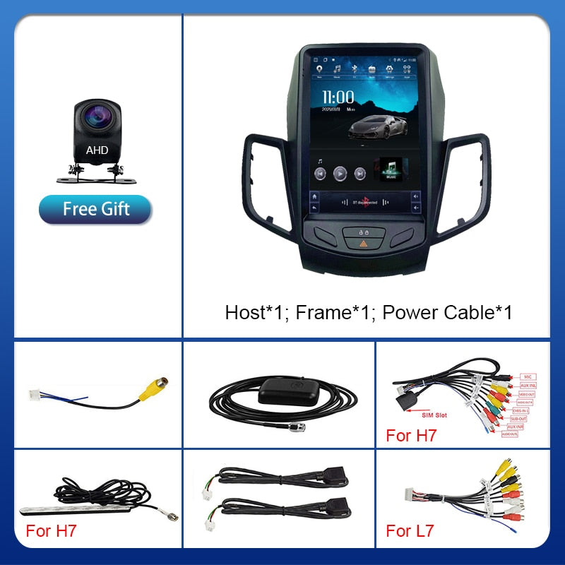 EKIY Android 10 Car GPS For Ford Fiesta MK7 2009-2016 Navigation Radio Stereo Multimedia Vertical Tesla Screen 2 Din DVD Player