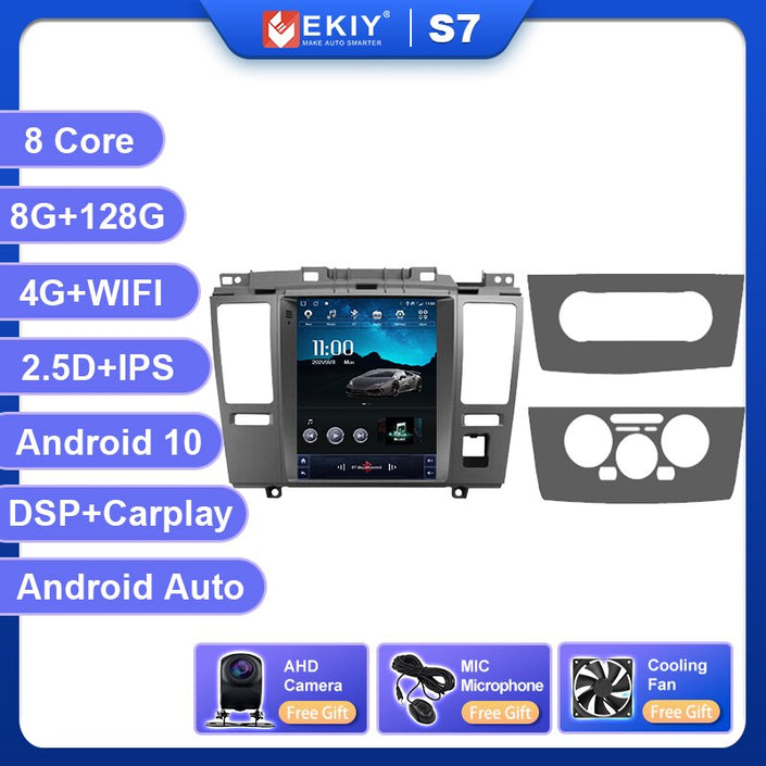 EKIY Android 10 Tesla Style Car Radio For Nissan Tiida C11 2004-2013 Navigation GPS Stereo Multimedia Player Vertical Screen DVD