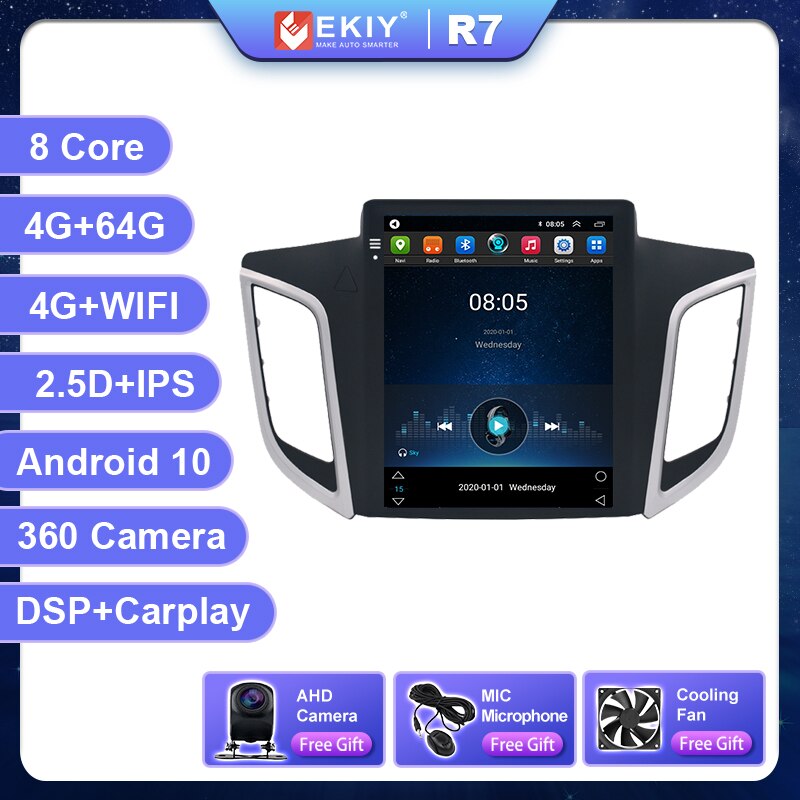 EKIY Carplay DSP Android Auto Radio For Hyundai Creta IX25 2015 - 2019 Car Multimedia Tesla Vertical Screen GPS Navi Stereo 2din