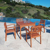 VIFAH V1104Set1 Outdoor Wood 5-Piece Dining Set, 35.4 by 35.4 by