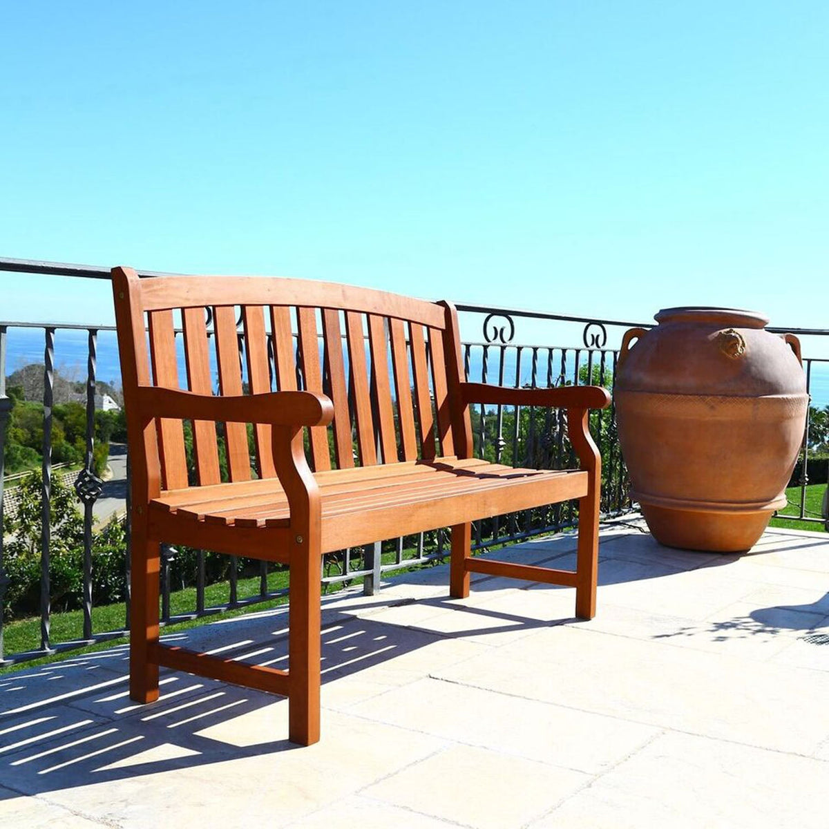 Malibu Outdoor Wood 5-foot Garden Bench - 35