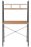 Offex Home Office Black Ladder Steel Frame Desk with Wooden Bookcase